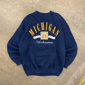 Vintage 90s Michigan Wolverines University College Savvy Ann Arbor Crewneck XL